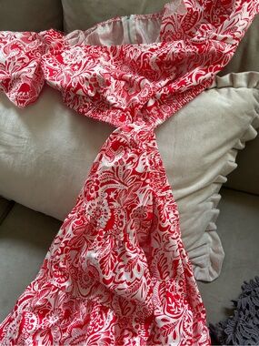 Red and White Floral Summer Dress